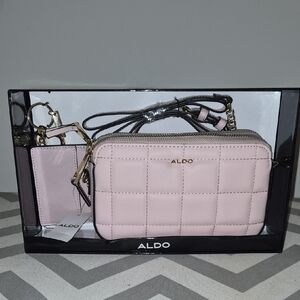 ALDO Light Pink Quilted Crossbody Bag Set